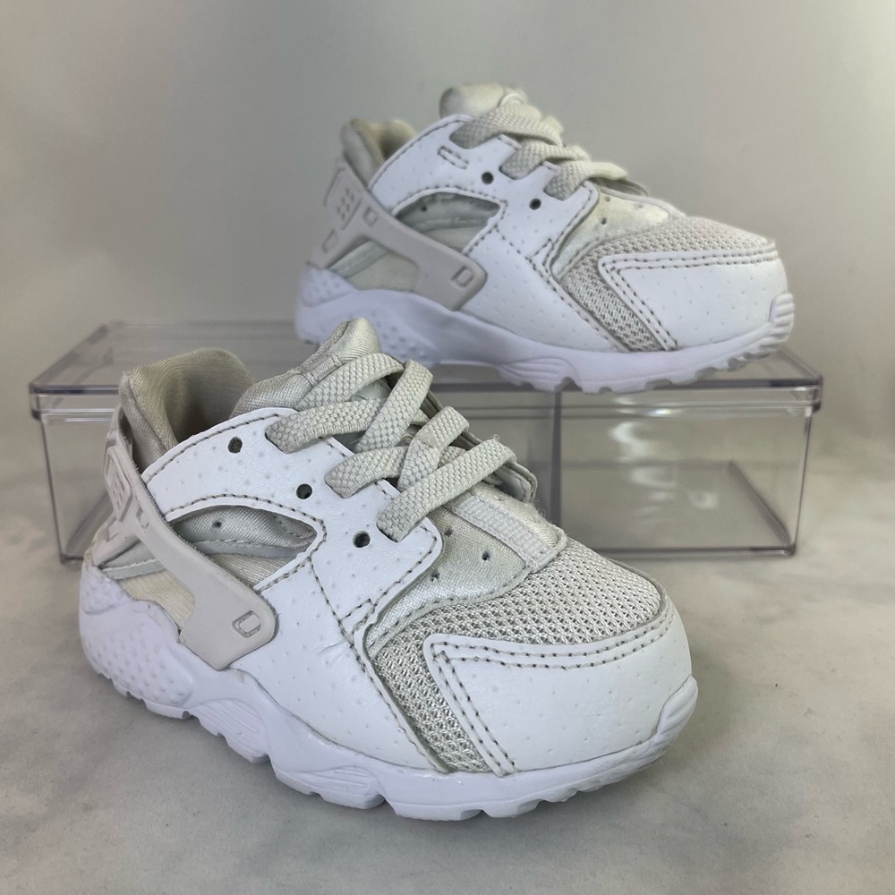 NIKE AIR HUARACHE RUN TD WHITE TODDLER SZ 5 704950-110 sneakers - Picture 5 of 9